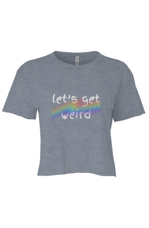 let’s get weird Crop Denim Blue PRIDE