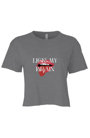 LICK MY BRAIN Crop Grey