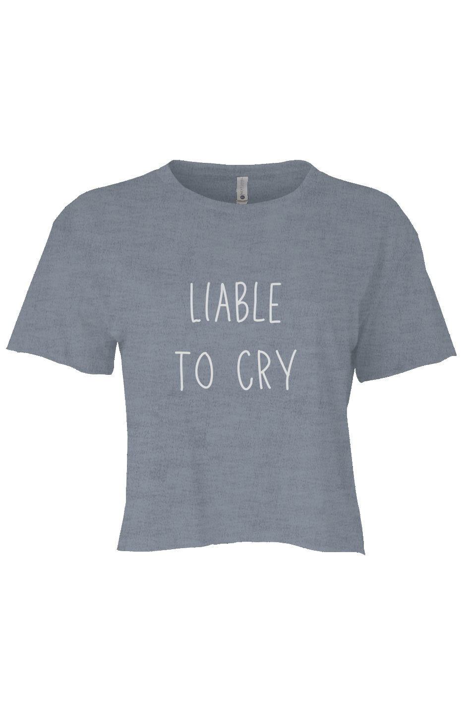 LIABLE TO CRY CROP DENIM BLUE