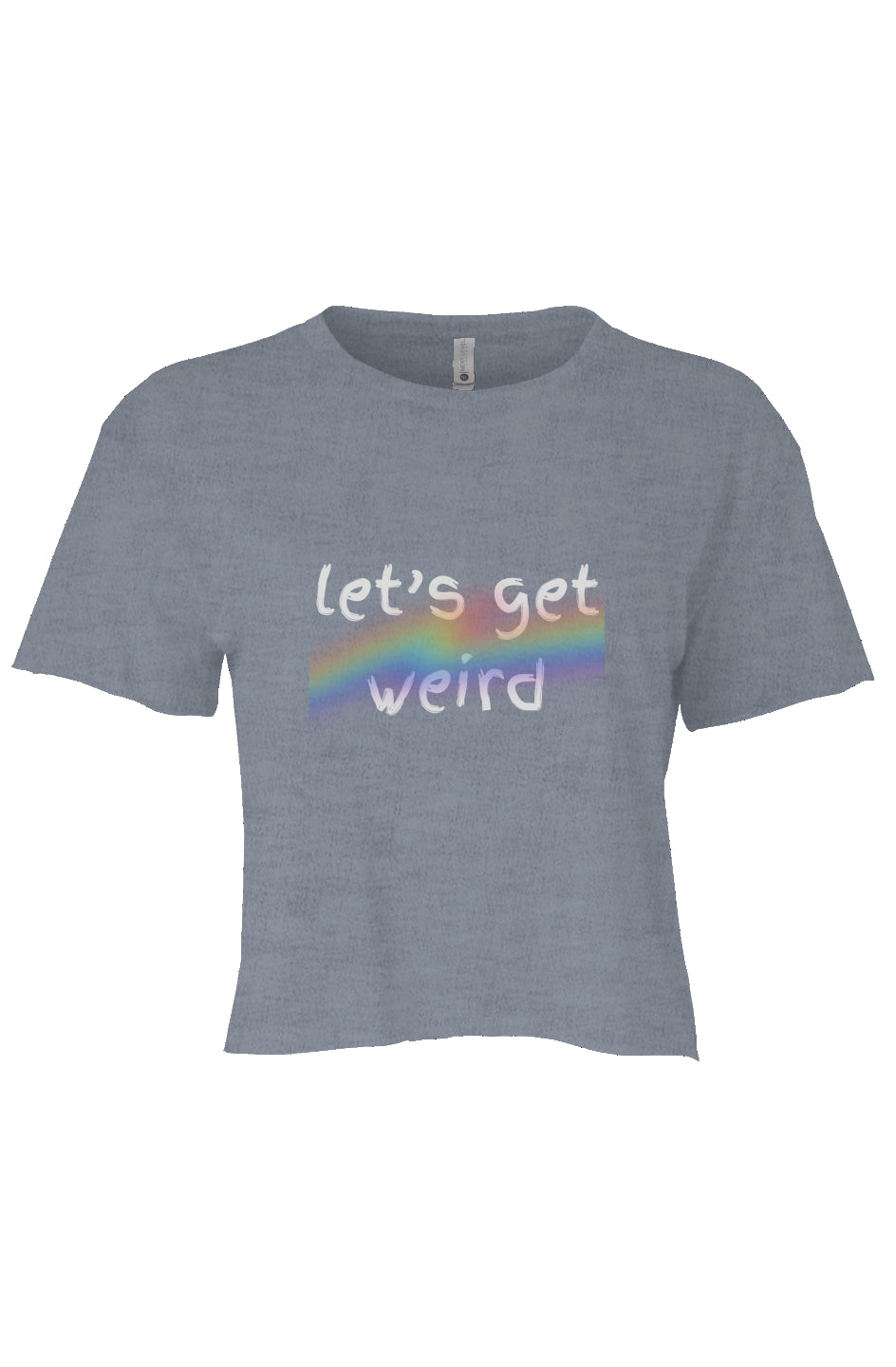 let’s get weird Crop Denim Blue PRIDE