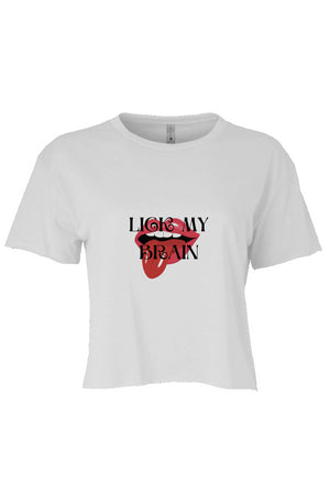 LICK MY BRAIN Crop White 