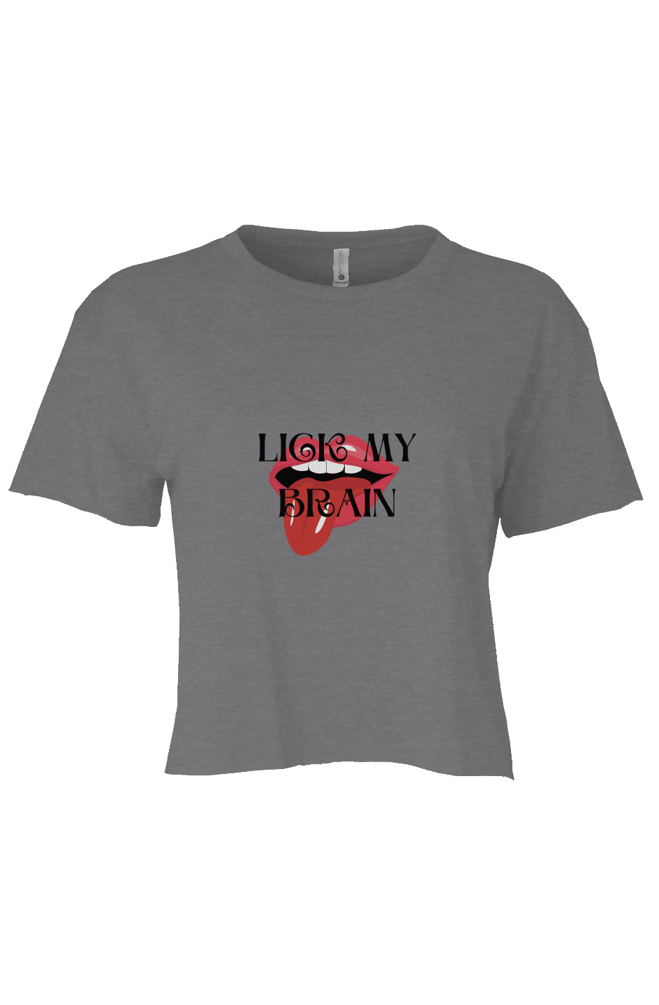 LICK MY BRAIN Crop Grey 