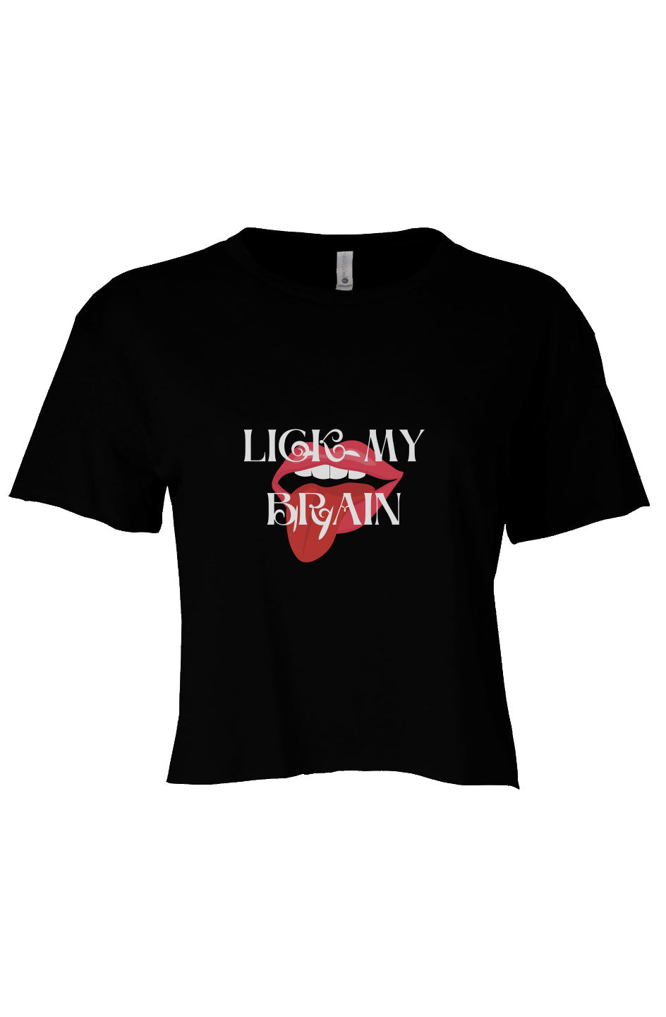 LICK MY BRAIN Crop Black