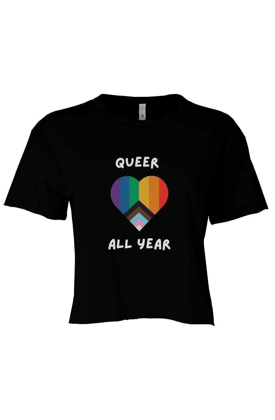 Queer All Year Crop Black