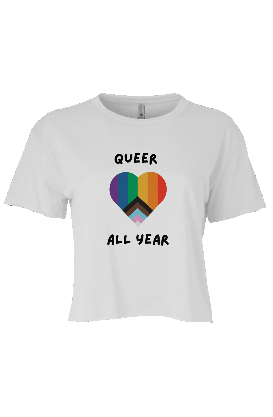 Queer All Year Crop White